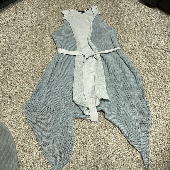 Diesel silk blend knit sleeveless belted cardigan - Picture 1 of 9